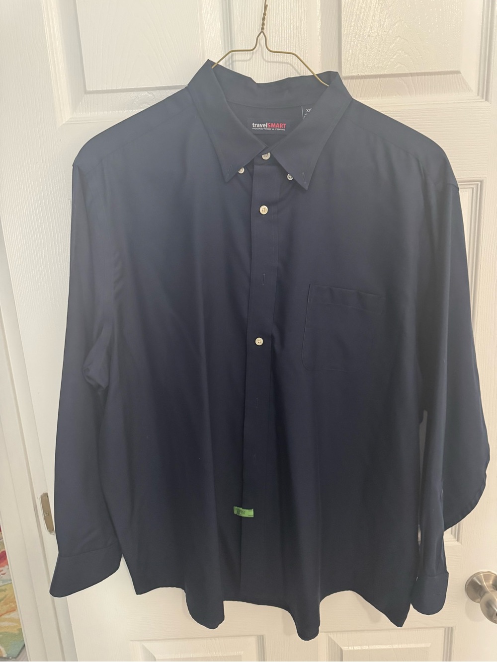 Roundtree & Yorke Navy Button-Down Dress Shirt